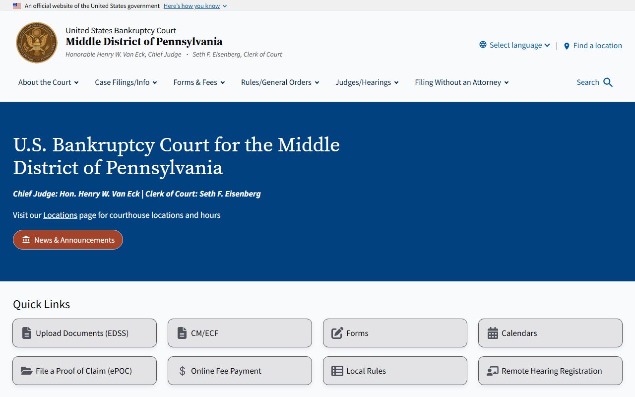 Huntingdon County probate records related court access page