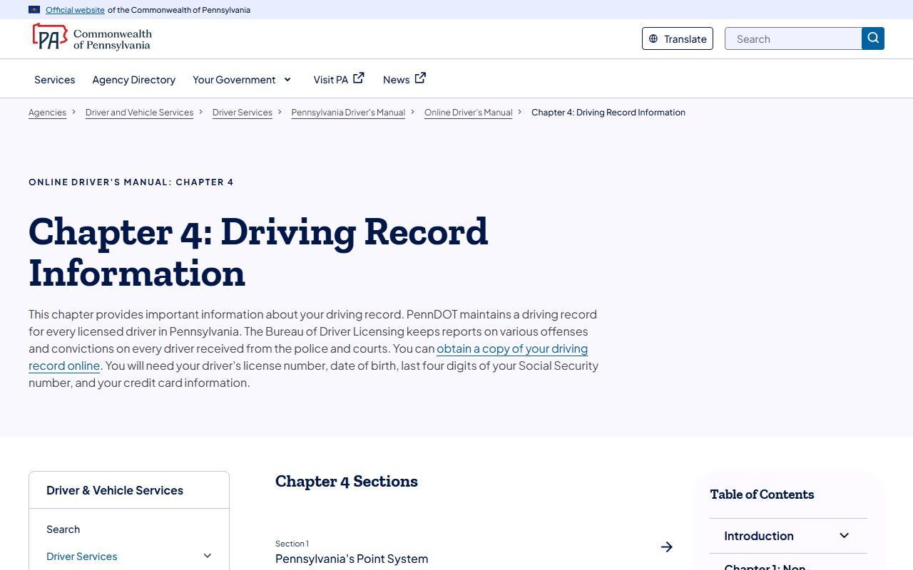 Huntingdon County traffic court records PennDOT driving record information